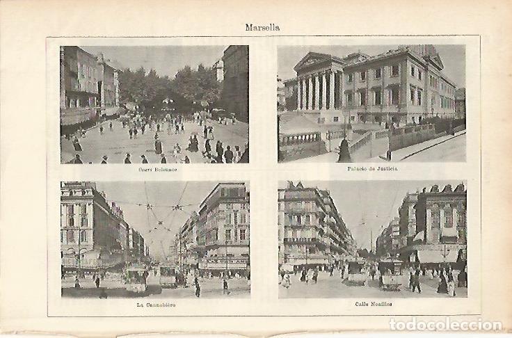Postais: LAMINA ESPASA 1112: Vistas de Marsella Francia - Varios Autores