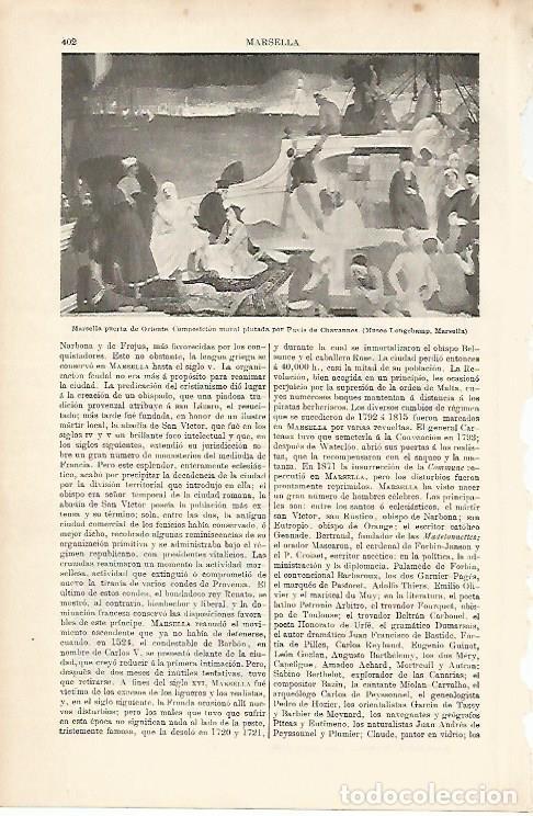 Postais: LAMINA ESPASA 1115: Marsella puerta de Oriente obra de Puvis de Chavannes - Varios Autores