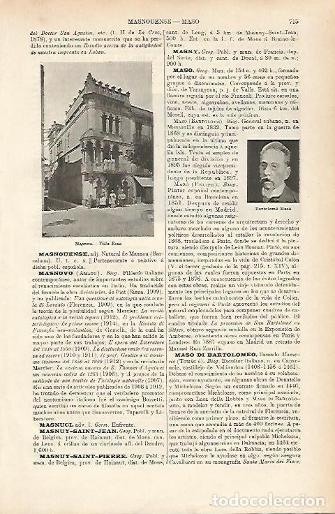 Cartes Postales: LAMINA ESPASA 1156: Villa Rosa de El Masnou Barcelona - Varios Autores