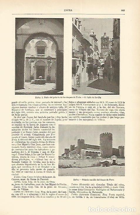 Postkarten: LAMINA ESPASA 1623: Vistas de Zafra Badajoz - Varios Autores