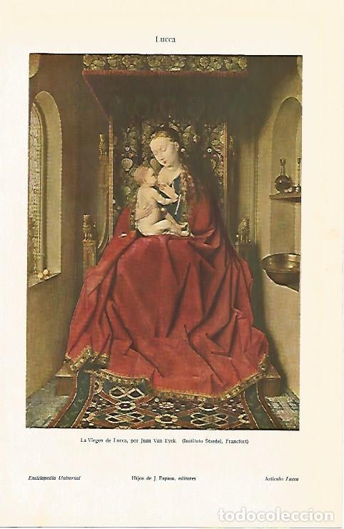 Postkarten: LAMINA ESPASA 1839: La Virgen de Lucca por Van Eyck - Varios Autores