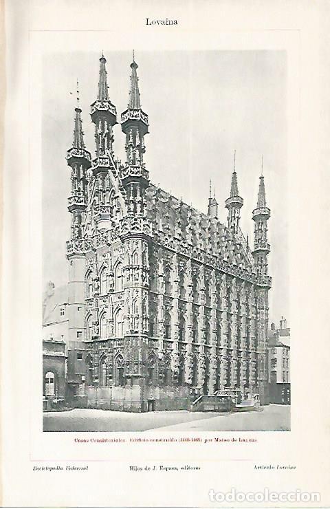 Postkarten: LAMINA ESPASA 1850: Casas Consistoriales de Lovaina Belgica - Varios Autores