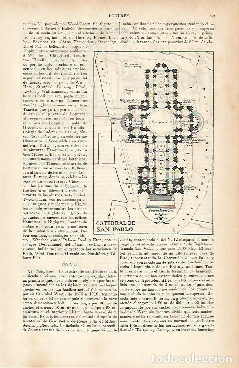 Cartoline: LAMINA ESPASA 1890: Plano de la Abadia de Wetsminster de Londres - Varios Autores