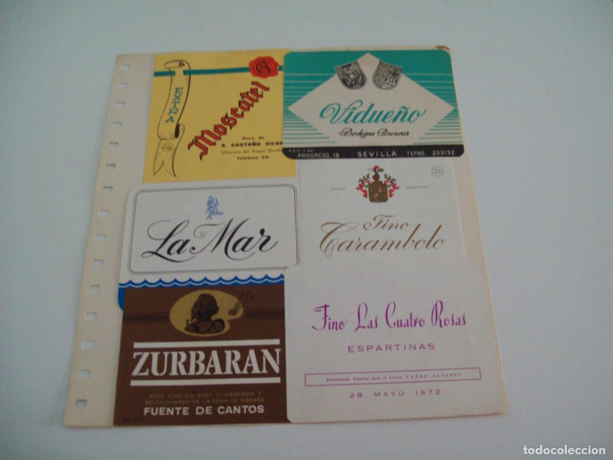 Postcards: ETIQUETA LICOR 2290: Fino Carambolo Vidue&ntilde;o La Mar Zurbaran - Varios