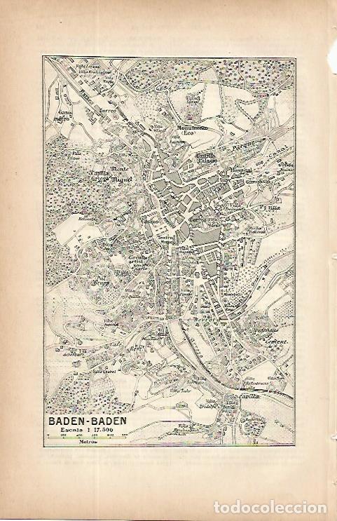 Postkarten: LAMINA ESPASA 9669: Plano de Baden-Baden Suiza - Varios