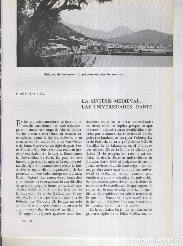 Postkarten: Historia del Mundo bloque 25: La sintesis medieval. Las Universidades.Dante - Varios