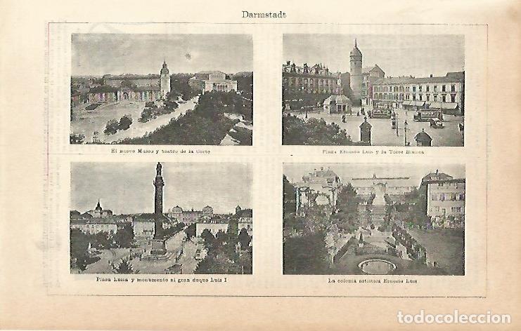 Postcards: LAMINA ESPASA 2035: Vistas de Darmstadt Alemania - Varios Autores