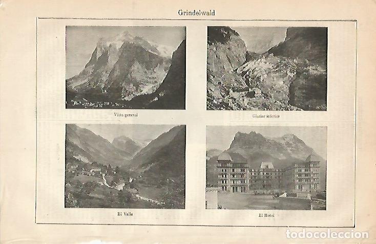 Cartoline: LAMINA ESPASA 2205: Vistas de Grindelwald Suiza - Varios Autores