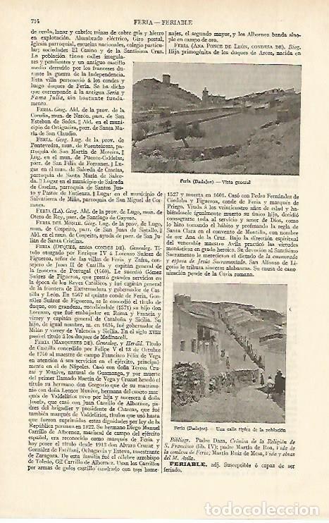 Postais: LAMINA ESPASA 2461: Vista general de Feria Badajoz - Varios Autores