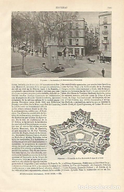 Postais: LAMINA ESPASA 2499: Vistas de Figueras Girona - Varios Autores