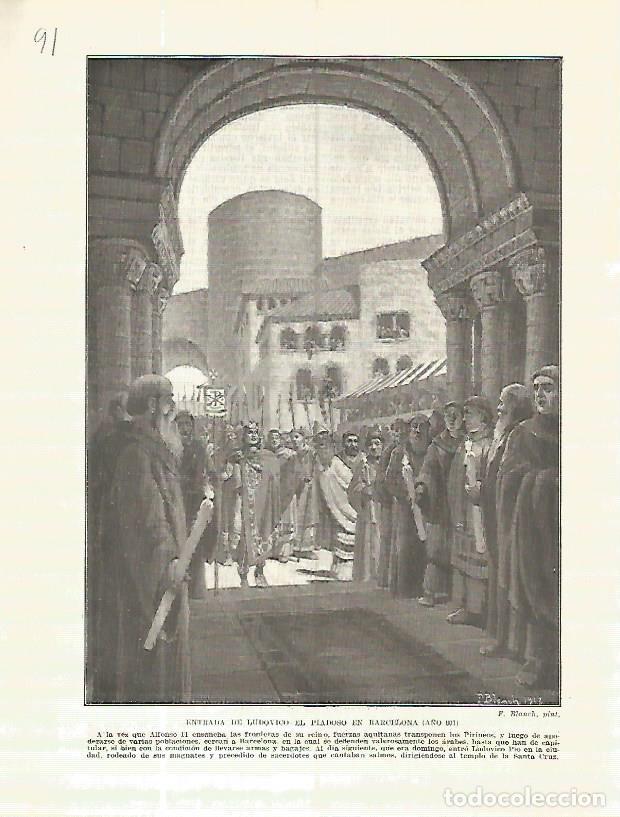 Postais: LAMINA 4604: Entrada de Ludovico el Piadoso en Barcelona (a&ntilde;o 801) - Manuel Rodriguez Codola