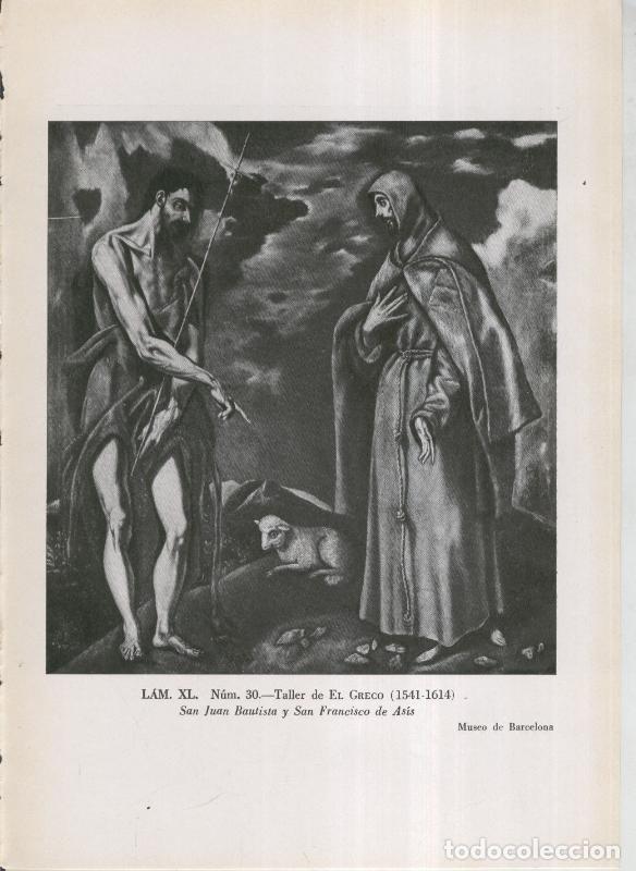 Postales: La coleccion Cambo, lamina 40: Taller de El Greco: San Juan Bautista y San Francisco de Asis - F.J.S