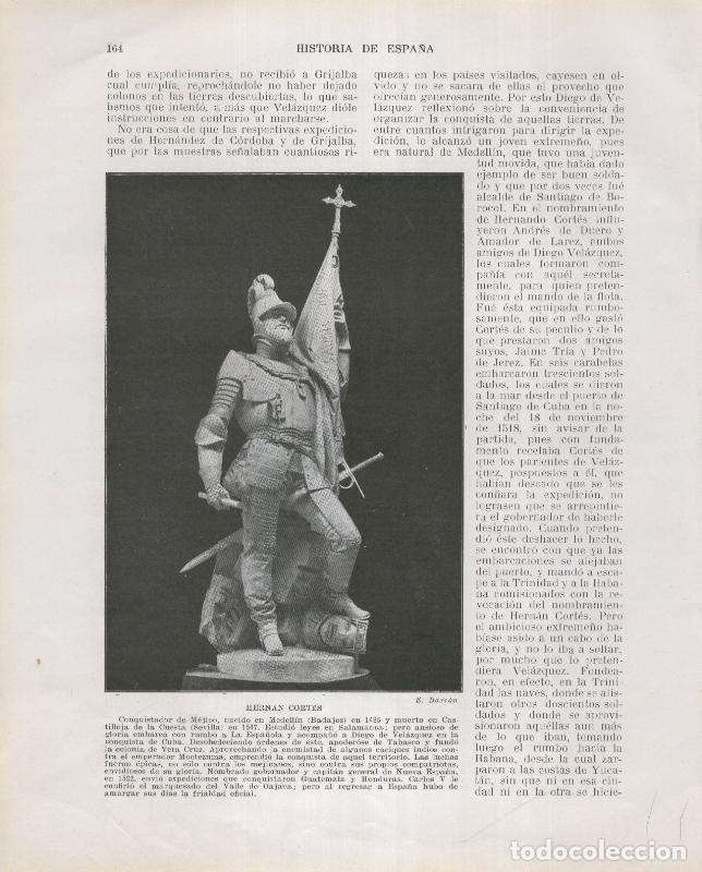 Postales: Historia de Espa&ntilde;a lamina 124: Hernan Cortes - Varios