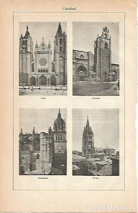 Postkarten: LAMINA ESPASA 2999: Catedral de Leon Palencia Salamanca y Oviedo - Varios Autores