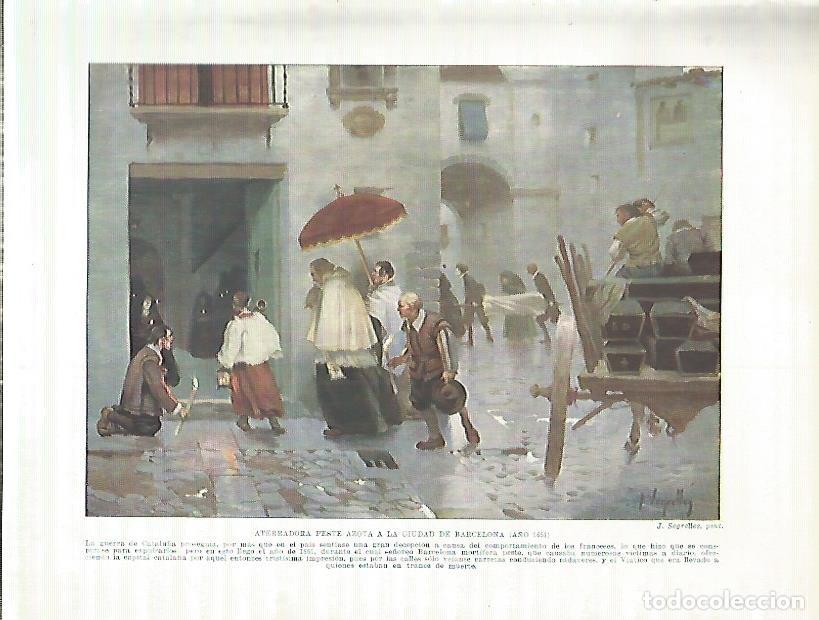 Postales: LAMINA 4280: La peste azota la ciudad de Barcelona en 1651 - Manuel Rodriguez Codola