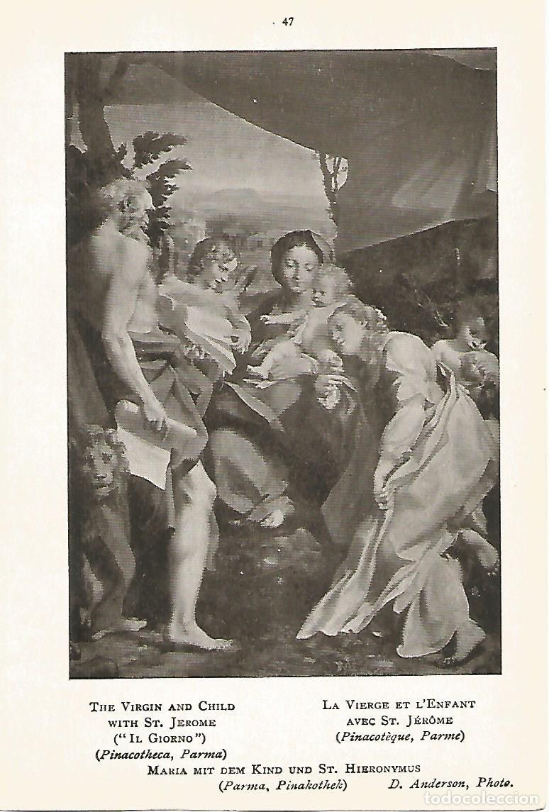 Postais: Lamina 116: CORREGGIO. La Virgen y el Ni&ntilde;o con San Jeronimo - Varios
