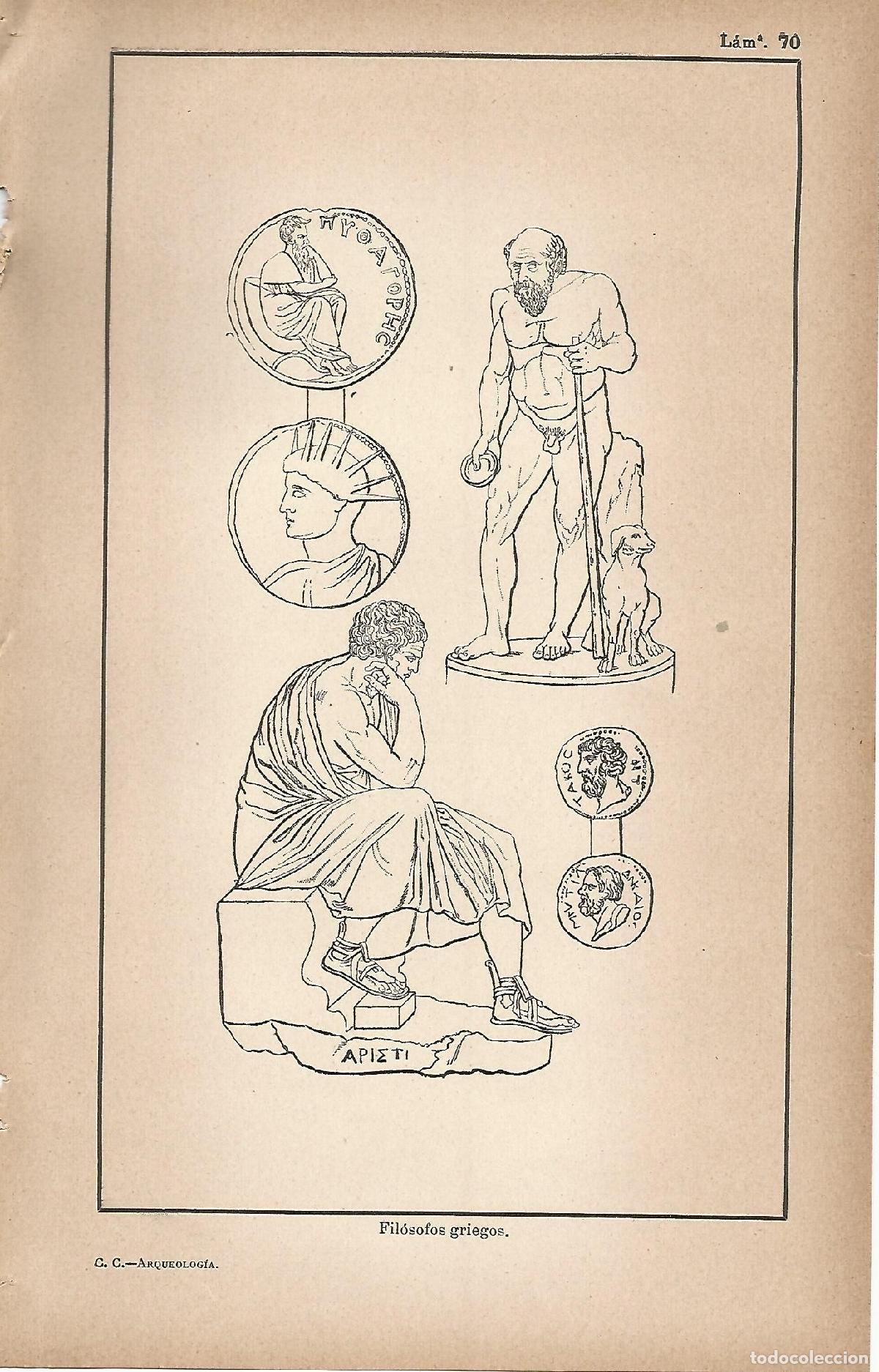 Cartoline: Lamina 070: Filosofos griegos - C&eacute;sar Cant&uacute;