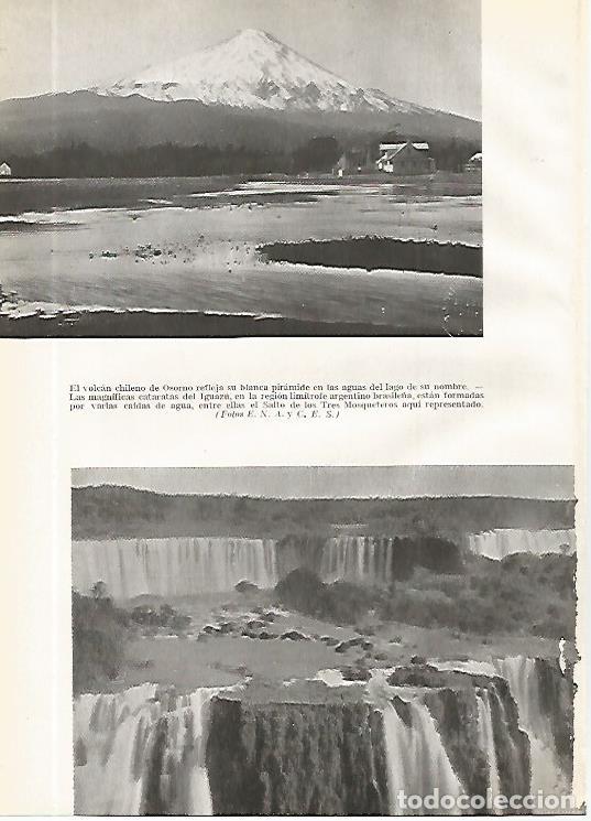 Postcards: LAMINA GEOGRAFIA 0184: Volcan Osorno Chile y Cataratas del Iguazu Brasil - Ricardo Beltran y Vicente
