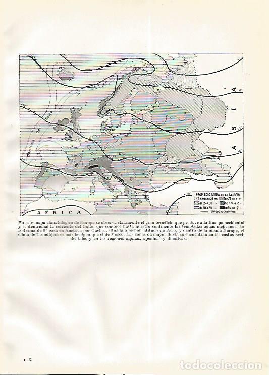Postais: LAMINA GEOGRAFIA 0279: Mapa climatologico de Europa promedio anual de lluvia - Ricardo Beltran y Vic