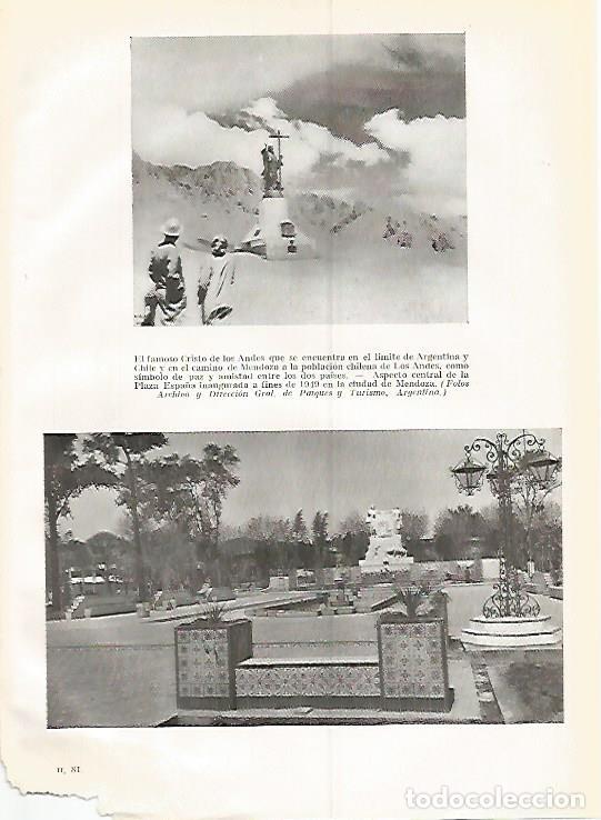 Postais: LAMINA GEOGRAFIA 0301: Cristo de los Andes y plaza Espa&ntilde;a de Mendoza Argentina - Ricardo Beltran y V