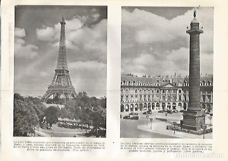 Cartoline: LAMINA GEOGRAFIA 0325: Torre Eiffel y Plaza Vendome en Paris - Ricardo Beltran y Vicente Vera