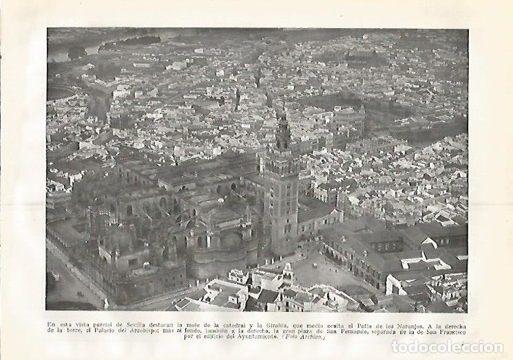 Postais: LAMINA GEOGRAFIA 0407: Vista aerea de Sevilla - Ricardo Beltran y Vicente Vera