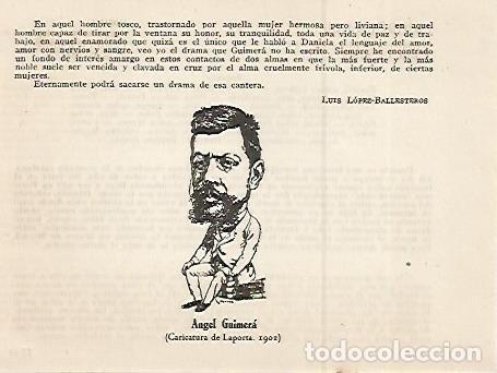 Postkarten: LAMINA 2633: Caricatura de Angel Guimera por Laporta 1901 - Jose Maria Junyent (director)