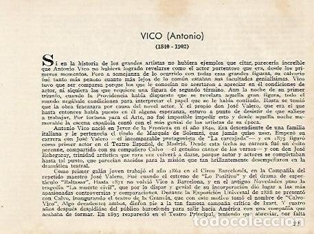 Cartoline: LAMINA 2642: Biografia de Antonio Vico - Jose Maria Junyent (director)