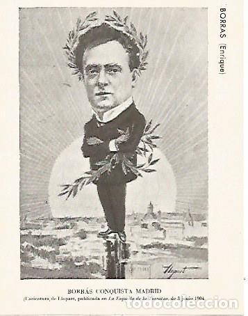 Cartoline: LAMINA 2791: Caricatura de Enrique Borras por Llopart publicada el 3 junio de 1904 - Jose Maria Juny