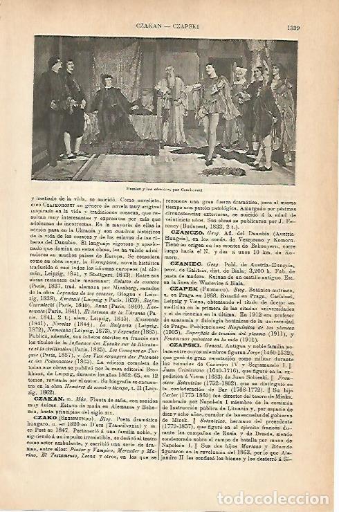 Postais: LAMINA ESPASA 14403: Hamlet y los comicos por Czachorski - Varios