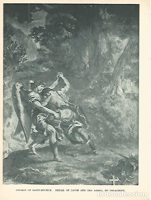 Postkarten: LAMINA 1774: DELACROIX. Detalle de Jacob y el Angel - Andr&eacute; George