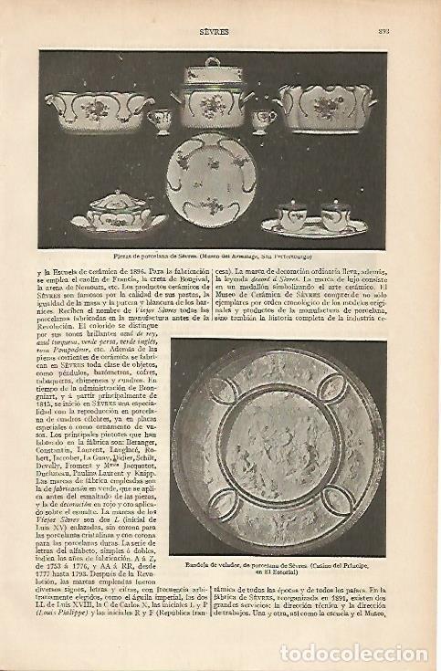Postales: LAMINA ESPASA 562: Porcelana de Sevres - Varios autores
