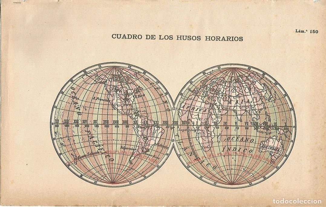 Cartoline: Lamina 150: Cuadro de los usos horarios - C&eacute;sar Cant&uacute;