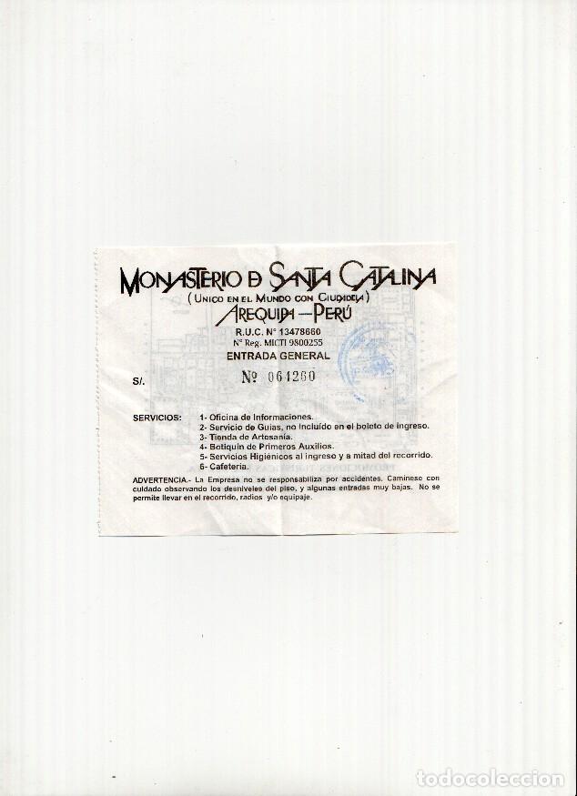 Postkarten: Ticket/Billete: MONASTERIO DE SANTA CATALINA - Arequipa (Peru) - Monasterio de Santa Catalina