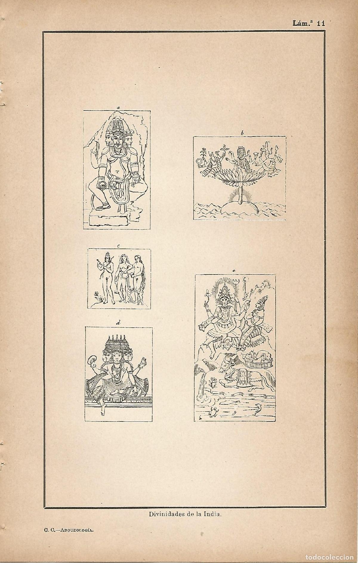 Cartoline: Lamina 011: Divinidades de la India - C&eacute;sar Cant&uacute;