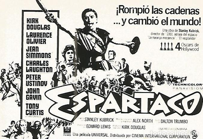 Postales: FLYER PUBLICITARIO 113: Film Espartaco - Varios