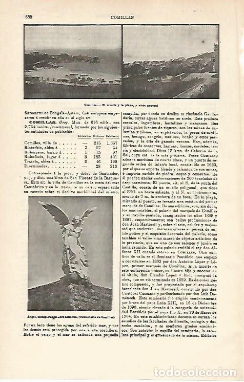 Postcards: LAMINA ESPASA 14535: Vista general de Comillas Cantabria - Varios