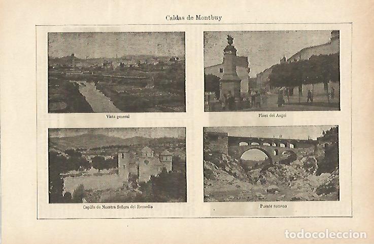 Postkarten: LAMINA ESPASA 14709: Vistas de Caldes de Montbui Barcleona - Varios