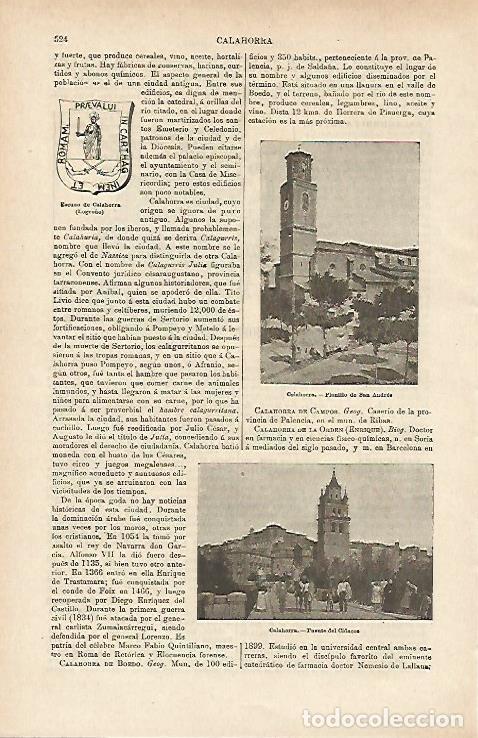 Postais: LAMINA ESPASA 14685: Escudo y vistas de Calahorra Rioja - Varios