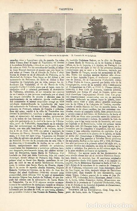 Cartoline: LAMINA ESPASA 4686: Vistas de Valbuena Valladolid - Varios Autores