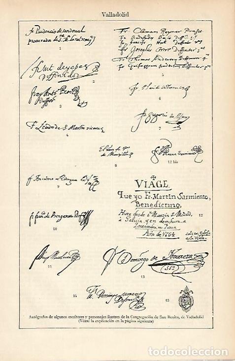 Cartes Postales: LAMINA ESPASA 4786: Autografos de personajes celebres de la Congregacion de San Benito Valladolid -