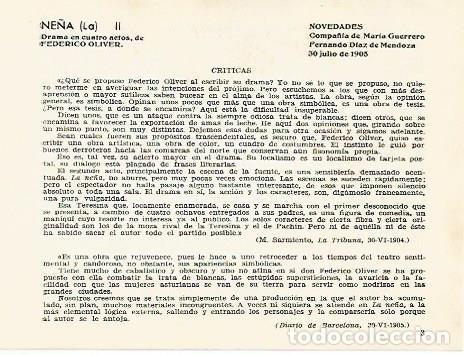 Postales: LAMINA 2463: Criticas a la representacion de La Ne&ntilde;a en el Novedades el 30 de junio de 1905 - Jose M