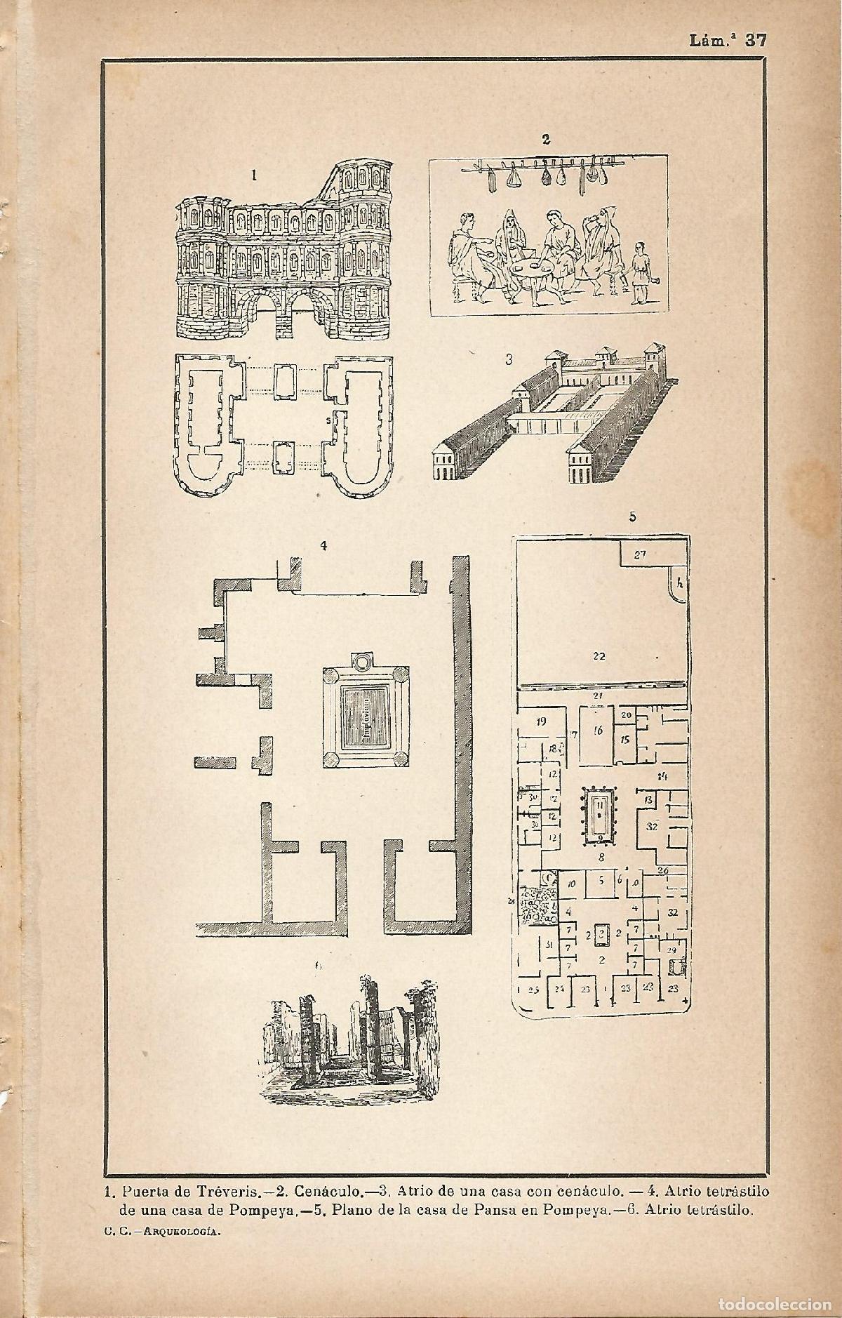 Cartoline: Lamina 037: Plantas de viviendas romanas - C&eacute;sar Cant&uacute;