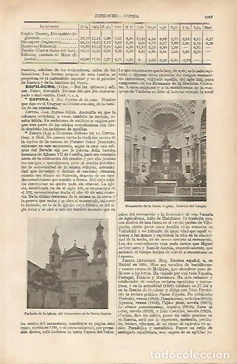 Postales: LAMINA ESPASA 5467: Monasterio de Santa Espina Valladolid - Varios Autores