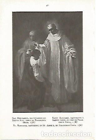 Postais: LAMINA 2215: GOYA. San Bernardo bautizando - M. Gomez Moreno