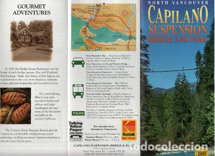 Postkarten: Triptico Publicitario: CAPILANO SUSPENSION BRIDGE AND PARK / Puente Colgante de Capilano (Vancouver)