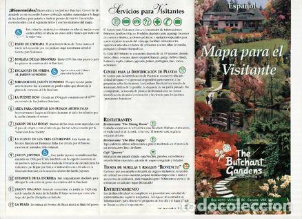 Postales: Triptico Publicitario: THE BUTCHART GARDENS - Victoria BC (Canada) - Pacific Coach Lines