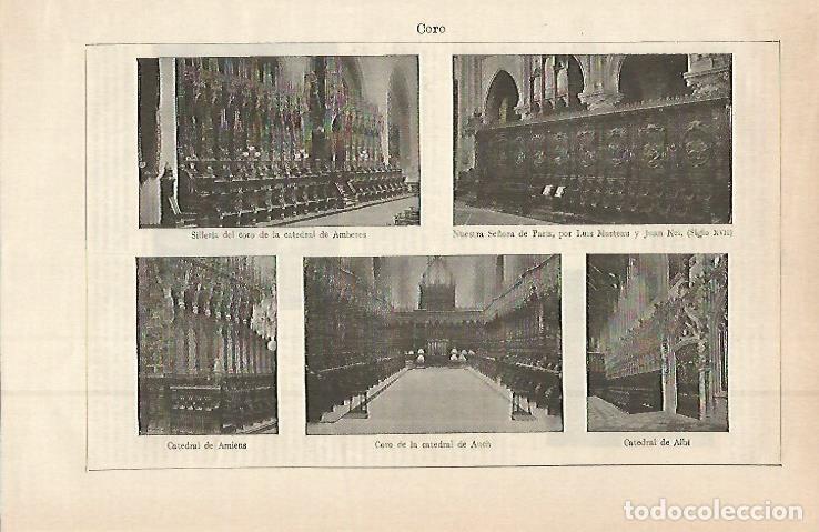 Postkarten: LAMINA ESPASA 14999: Coro de la catedral de Amberes Paris Amiens Auch y Albi - Varios