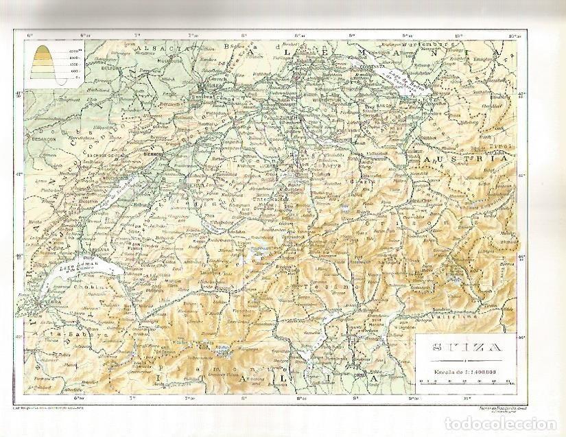 Postais: LAMINA 3178: SUIZA. Mapa de Suiza - Ramon Otero Pedrayo