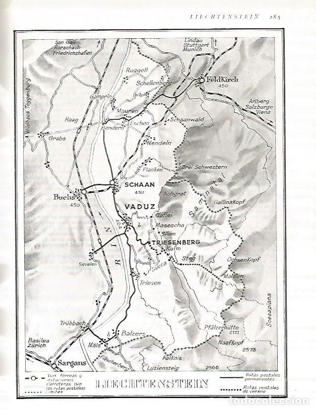 Postales: LAMINA 3190: MAPA DE LIECHTENSTEIN - Ramon Otero Pedrayo